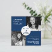 Ankündigung von Navy Blue Foto Abschluss für das K (Stehend Vorderseite)