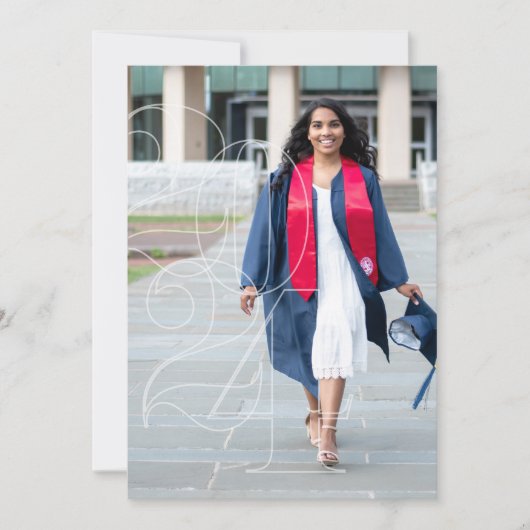 Ankündigung von Navy Blue Senior Foto Abschluss (Vorderseite)