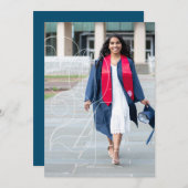 Ankündigung von Navy Blue Senior Foto Abschluss (Vorne/Hinten)