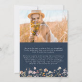 Ankündigung von Navy Blue Wildblume Abschluss (Rückseite)