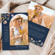 Ankündigung von Navy Blue Wildblume Abschluss