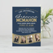 Ankündigung von Navy & Bronze Filmstrip-Abschluss (Stehend Vorderseite)