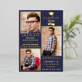 Ankündigung von Navy Gold Foil HS Abschluss (Stehend vorne)