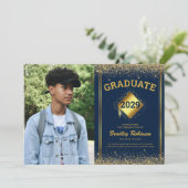 Ankündigung von Navy Gold Foto Abschluss (Stehend Vorderseite)