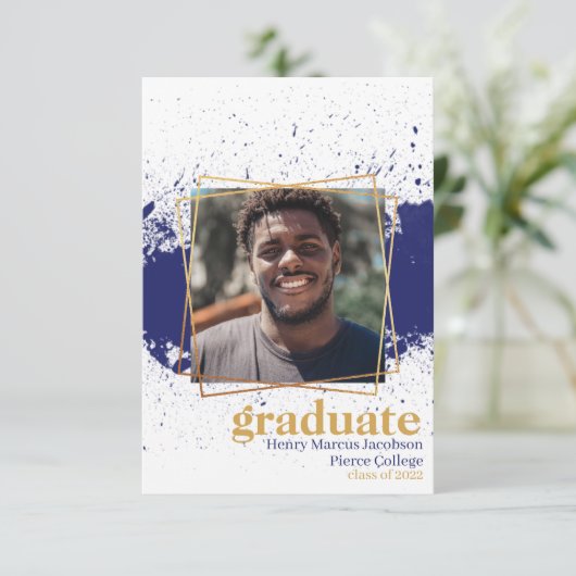 Ankündigung von Navy & Gold Funky Platsch Abschlus (Stehend Vorderseite)