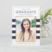 Ankündigung von Navy Stripes Foto Abschluss (Stehend Vorderseite)