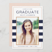 Ankündigung von Navy Stripes Foto Abschluss (Vorne/Hinten)