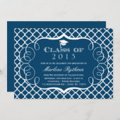 Ankündigung von Navy + White Quarrefoil Abschluss (Vorne/Hinten)