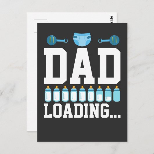 Ankündigung von "Neuem Papa Baby Loading Diaper Sc Postkarte (Vorne/Hinten)