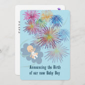 Ankündigung von New Baby Boy mit Fireworks (Vorne/Hinten)