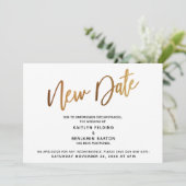 Ankündigung von "New Date" für verspätetes Hochzei (Stehend Vorderseite)