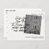 Ankündigung von New York Staat Destination Moving (Vorne/Hinten)