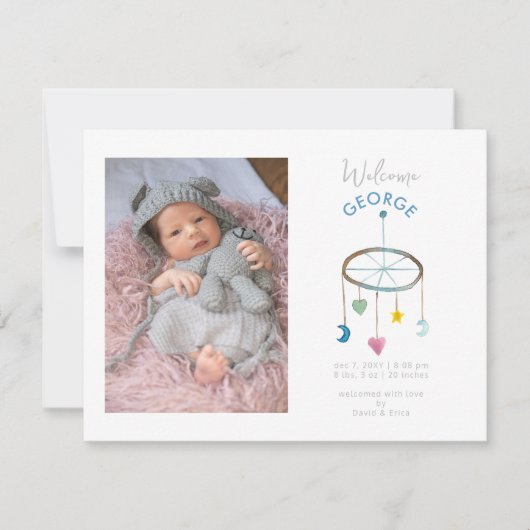 Ankündigung von niedlich Baby Mobile Foto Baby (Vorderseite)