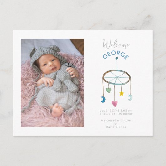 Ankündigung von niedlich Baby Mobile Foto Baby (Vorderseite)