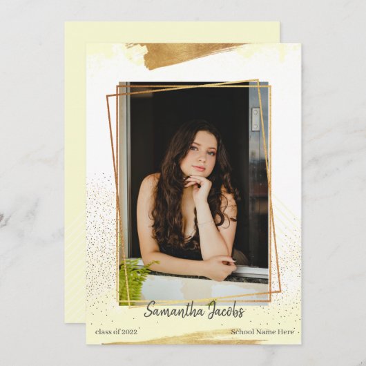 Ankündigung von niedlich-Gelb- und Gold-Gerahmten  (Vorne/Hinten)