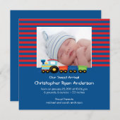 Ankündigung von niedlich Trains Baby Boy Foto (Vorne/Hinten)