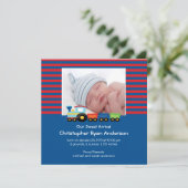 Ankündigung von niedlich Trains Baby Boy Foto (Stehend Vorderseite)
