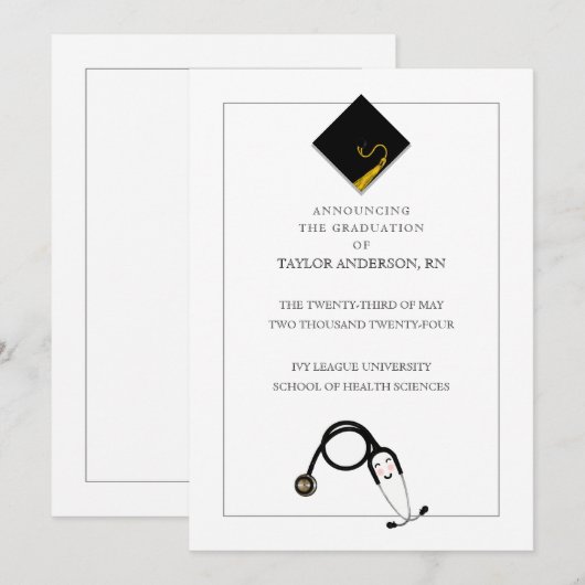 Ankündigung von Nurse Abschluss (Vorne/Hinten)