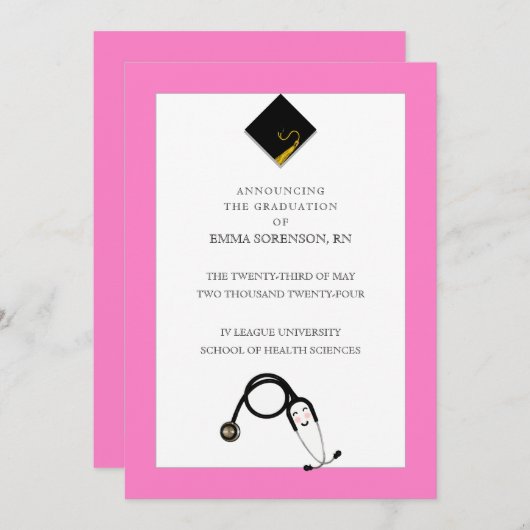 Ankündigung von Nurse Abschluss (Vorne/Hinten)