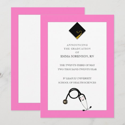 Ankündigung von Nurse Abschluss (Vorne/Hinten)