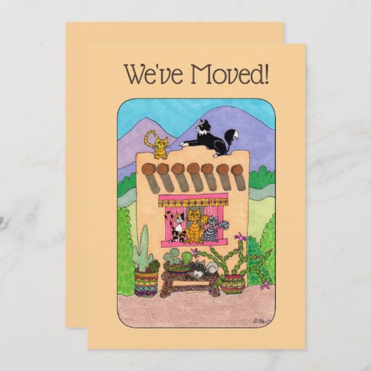 Ankündigung von Orange Adobe House & Cats Moving (Vorne/Hinten)