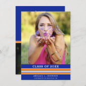 Ankündigung von Orange and Blue Abschluss Foto (Vorne/Hinten)