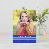 Ankündigung von Orange and Blue Abschluss Foto (Stehend Vorderseite)