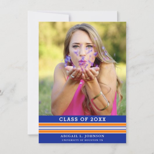 Ankündigung von Orange and Blue Abschluss Foto (Vorderseite)