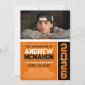 Ankündigung von Orange & Black Abschluss Foto (Vorderseite)