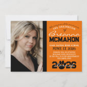 Ankündigung von Orange & Black Paw Print Abschluss (Vorderseite)