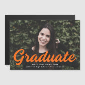 Ankündigung von Orange Script Foto Abschluss (Vorne/Hinten)