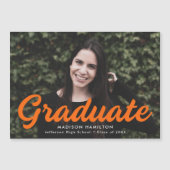 Ankündigung von Orange Script Foto Abschluss (Vorderseite)