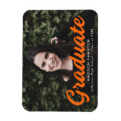 Ankündigung von Orange Script Foto Abschluss Magnet (Vertikal)