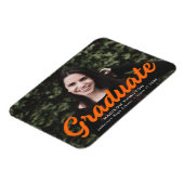 Ankündigung von Orange Script Foto Abschluss Magnet (Linke Seite)