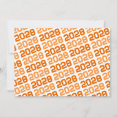 Ankündigung von Orange & White Modern Abschluss (Rückseite)