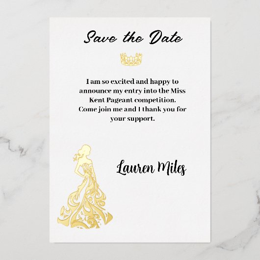 Ankündigung von Pageant (Vorderseite)