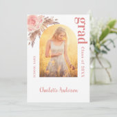 Ankündigung von Pampas Gras Foto Blush Abschluss (Stehend Vorderseite)