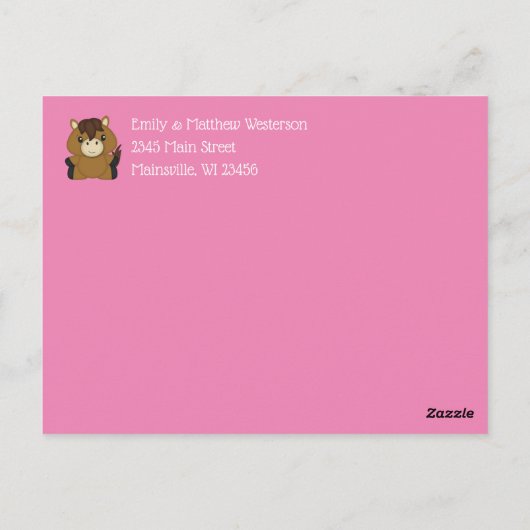 Ankündigung von Pferdegeburten Postkarte (Rückseite)