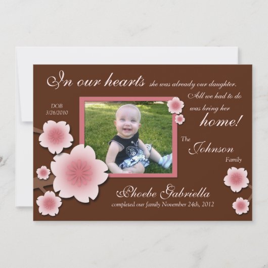 Ankündigung von Pink Cherry Blossom & Brown Adopti (Vorderseite)