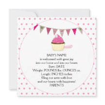 Ankündigung von Pink Cupcake Baby