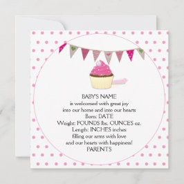 Ankündigung von Pink Cupcake Baby