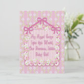 Ankündigung von Pink Frilly Baby Girl (Stehend Vorderseite)