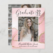 Ankündigung von Pink Gold Agate Foto Abschluss (Vorne/Hinten)