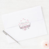Ankündigung von Pink & Gray Polka Dots Runder Aufkleber (Umschlag)