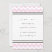 Ankündigung von Pink Grey Zickzack Foto Elopement (Rückseite)