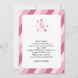 Ankündigung von Pink Stripe Diaper Button Baby