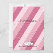 Ankündigung von Pink Stripe Diaper Button Baby (Rückseite)