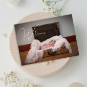 Ankündigung von Pink und Green Floral Foto Baby