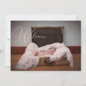 Ankündigung von Pink und Green Floral Foto Baby (Rückseite)