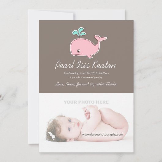 Ankündigung von Pink Whale Foto (Vorderseite)